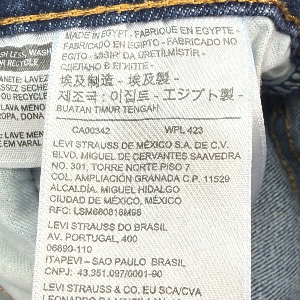 Levi's 559 Relaxed Straight Jeans Mens 42x32 Blue Dark Wash Stretch Denim